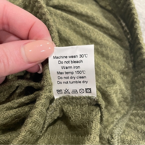 No Brand Green High Rise Waffle Knit Pants - Picture 5 of 8